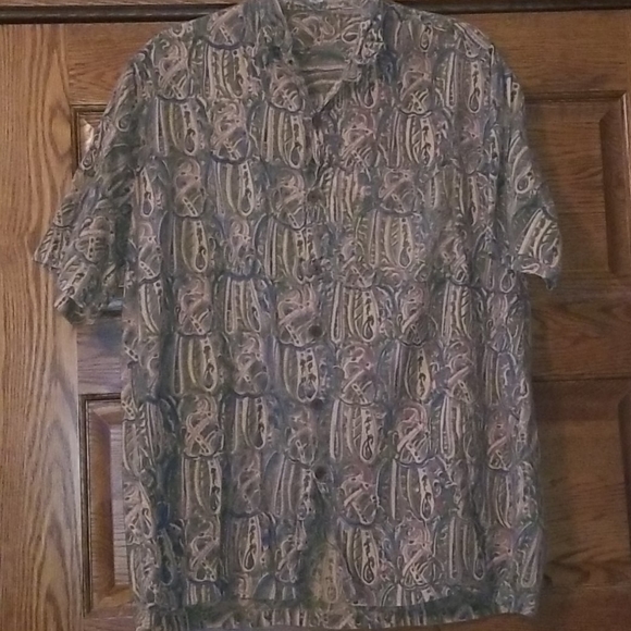 Mens paisley button down shirt